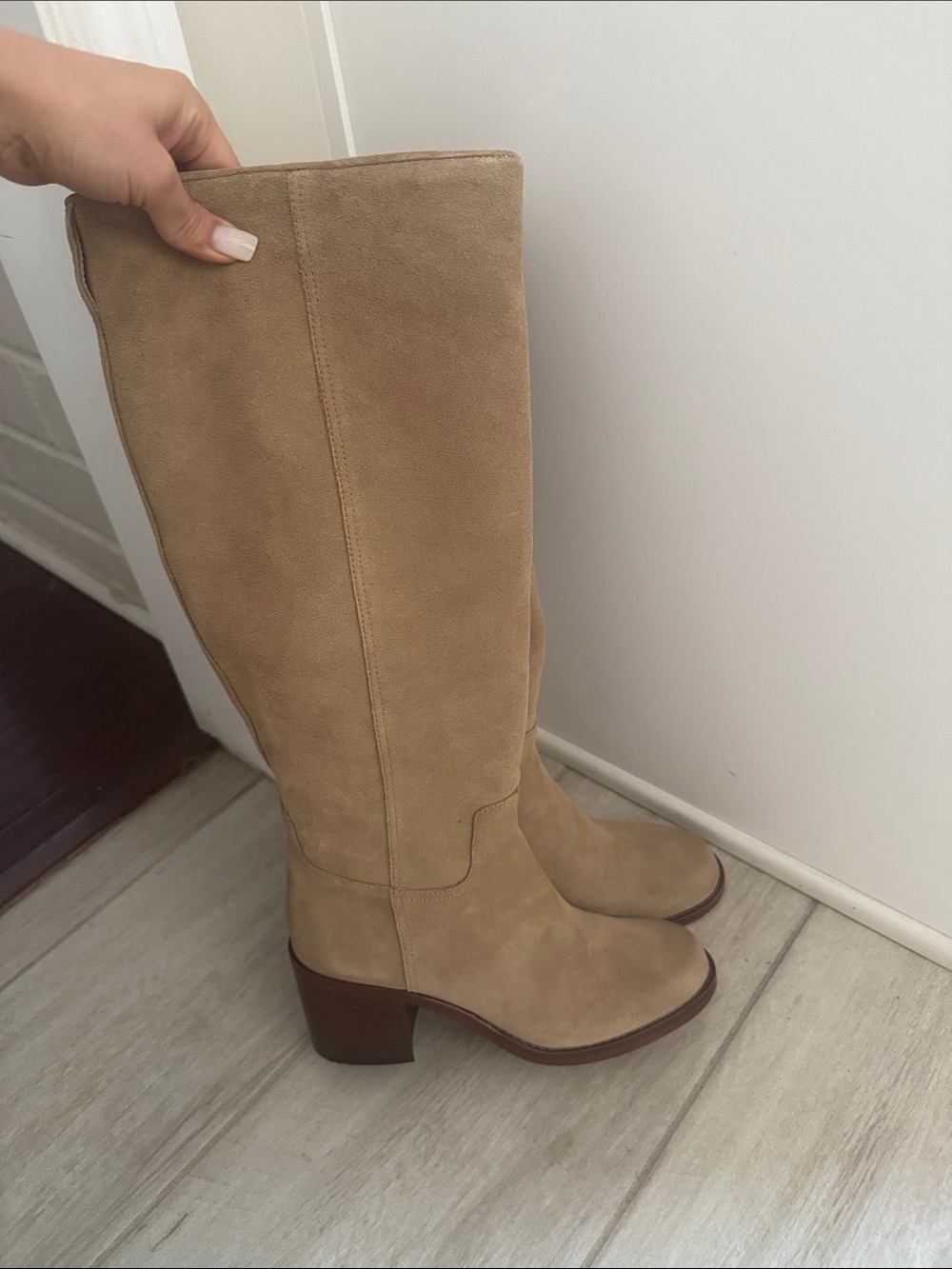 Dolce Vita Tall Suede Over-the-Knee Boots in Tan